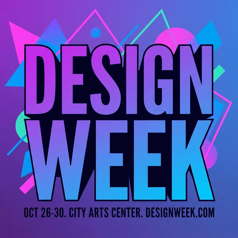 Vibrant Design Week typography poster