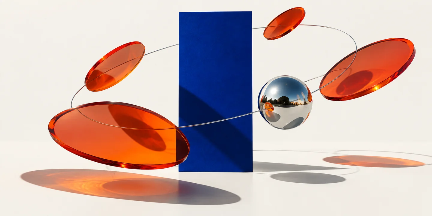 Red disc and geometric still life